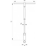 Klíč nástrčný 8 mm s rukojetí typ "T"