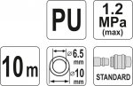 Hadice vzduchová spirální PU 6,5x10mm, 10m