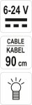 Zkoušečka napětí 6-24V kabel 90cm