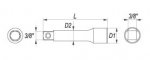 Nástavec 3/8" prodlužovací 152 mm