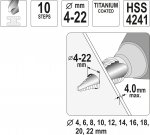 Stupňovitý kuželový vrták 4-22mm