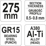 Kleště ke spojování profilů 275mm max 0,8mm