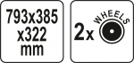 Vozík na nářadí pojízdný plastový, 793x385x322mm