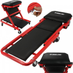 Montážní pojízdné lehátko, stolička 2v1 černo-červené MAR-POL