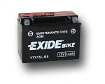 Motobaterie Exide - gelová 12V, 13Ah, 230A, YTX15L-BS, pravá ETX15L-BS
