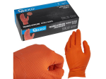 Nitrilové rukavice Solid Grip 3D, pevné, odolné chemikáliím, 50 ks, oranžové, velikost S - GEKO