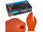 Nitrilové rukavice Solid Grip 3D, pevné, odolné chemikáliím, 50 ks, oranžové, velikost XL - GEKO