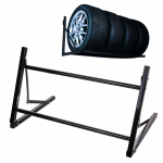 Regál na pneumatiky, nástěnný sklápěcí, nastavitelný 81-120cm, 100kg GEKO