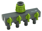 Rozdělovač hadicový pro 4 rychlospojky s uzávěrem