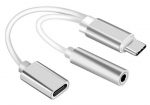 USB adaptér USB-C, jack 3,5mm, 13cm KAXL