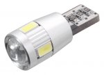 Žárovka 6 SMD LED 12V T10 s rezistorem CAN-BUS ready bílá