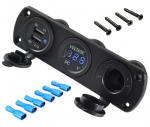 Zásuvka zapalovač 12V, 2xUSB 5V, voltmetr KAXL